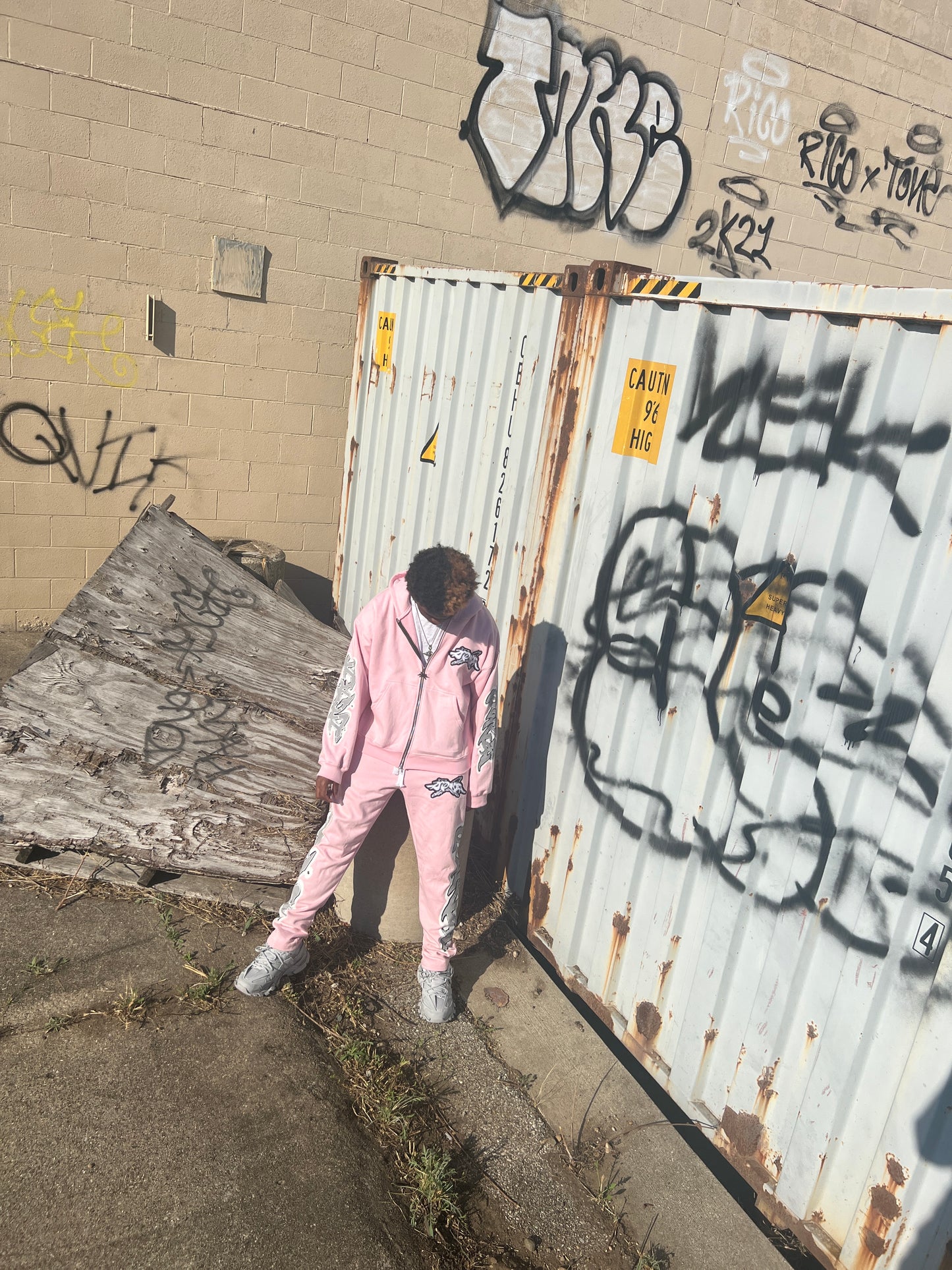 DOWZ “04” ZIP UP HOODY PINKKK