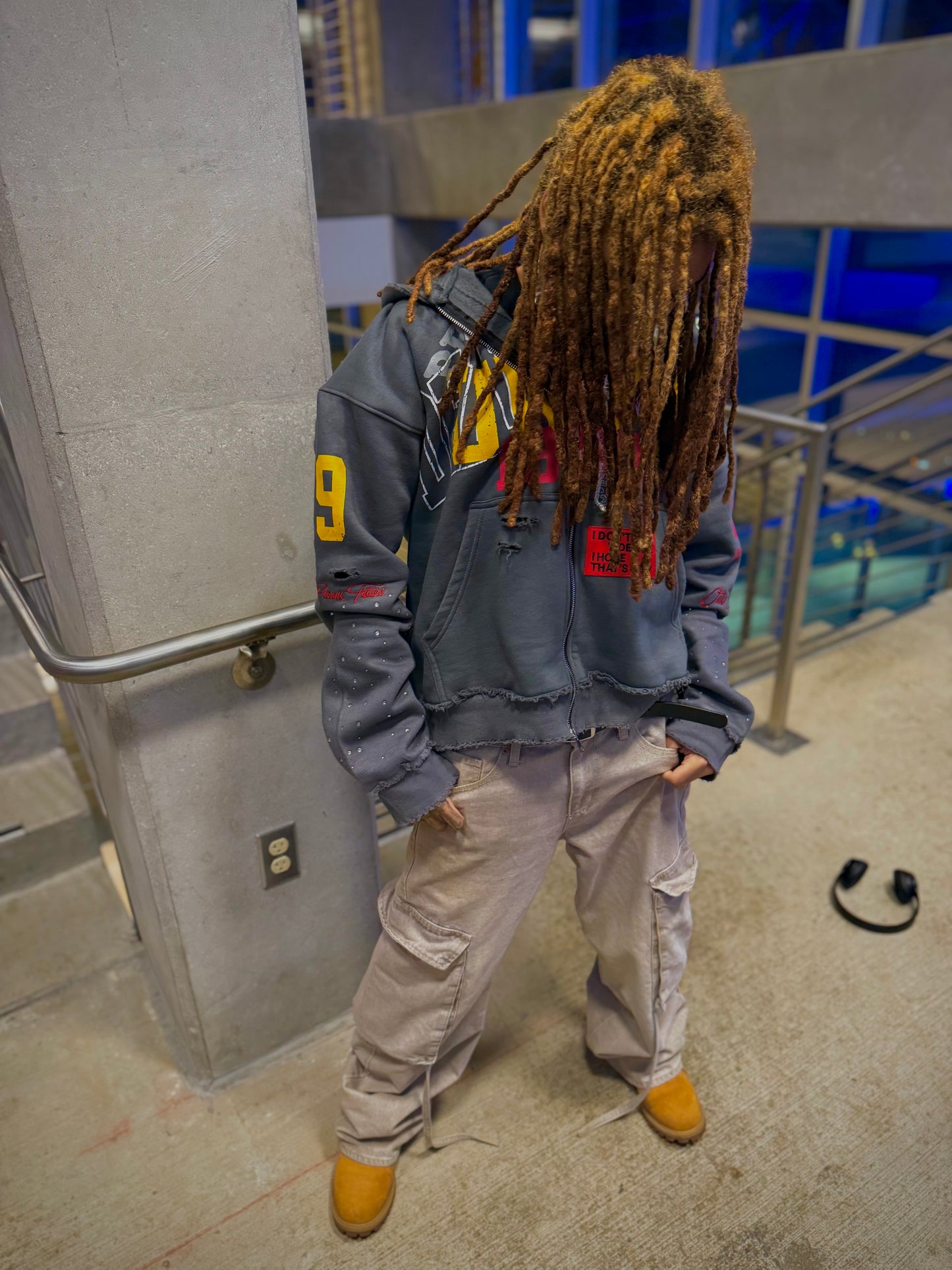 DOWZ UNIV ZIP UP “GREY/MUSTARD”