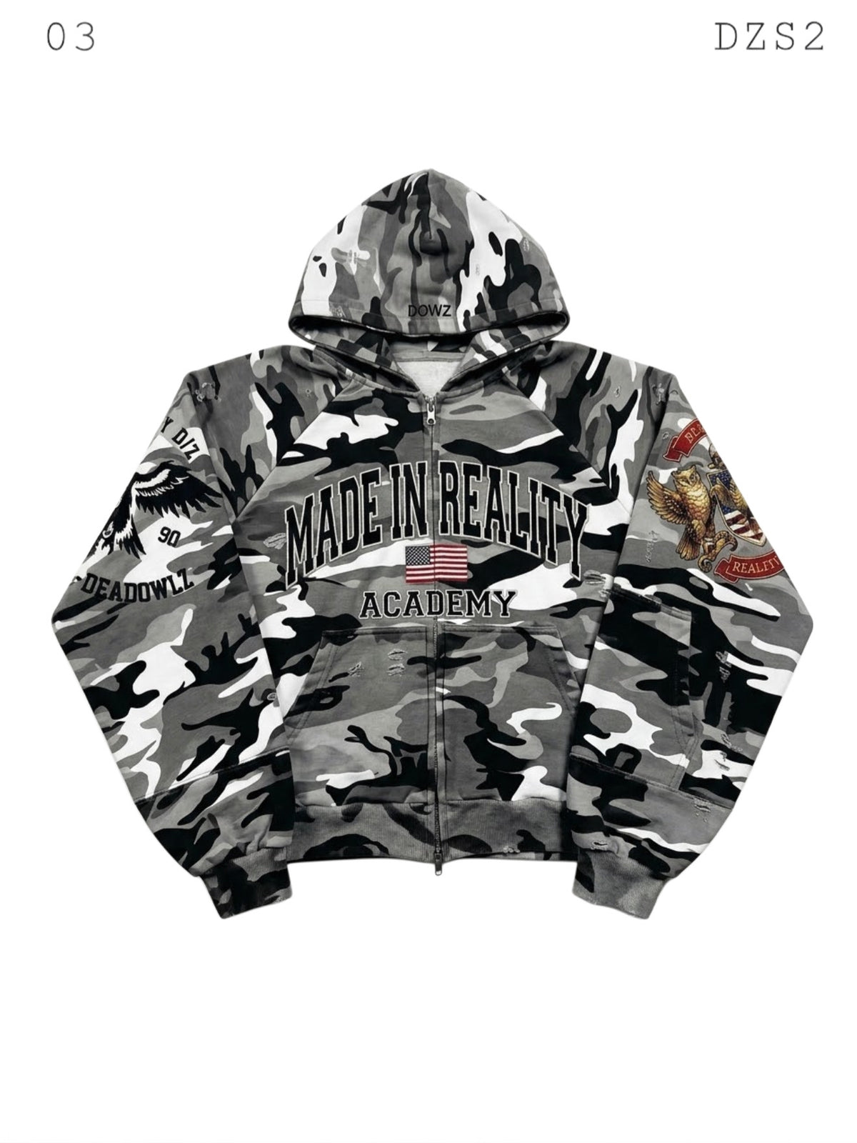 DZ MADE IN REALITY ZIP UP “GREY CAMO”