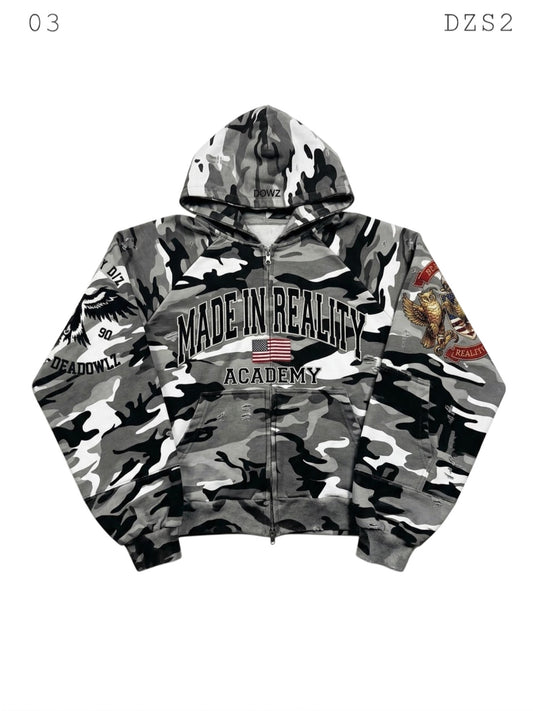 DZ MADE IN REALITY ZIP UP “GREY CAMO”