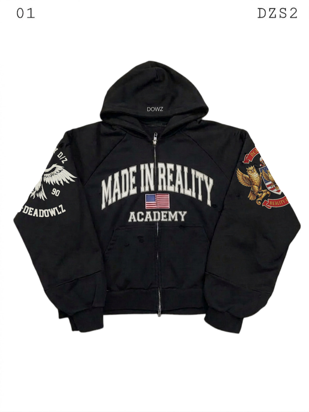 DZ MADE IN REALITY ZIP UP “BLACK”