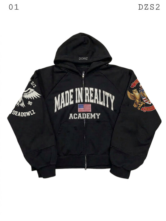 DZ MADE IN REALITY ZIP UP “BLACK”
