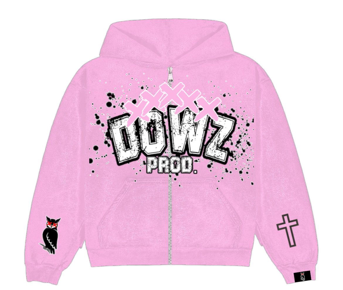 *SALE* DOWZ SPLATTER ZIP UP “Light Pink”